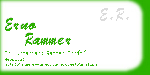 erno rammer business card